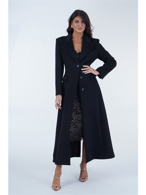 Cappotto nero Spelli in misto lana